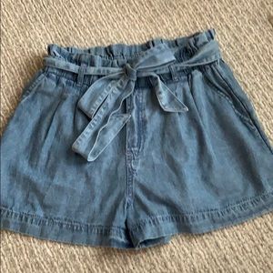 American Eagle paper bag denim shorts